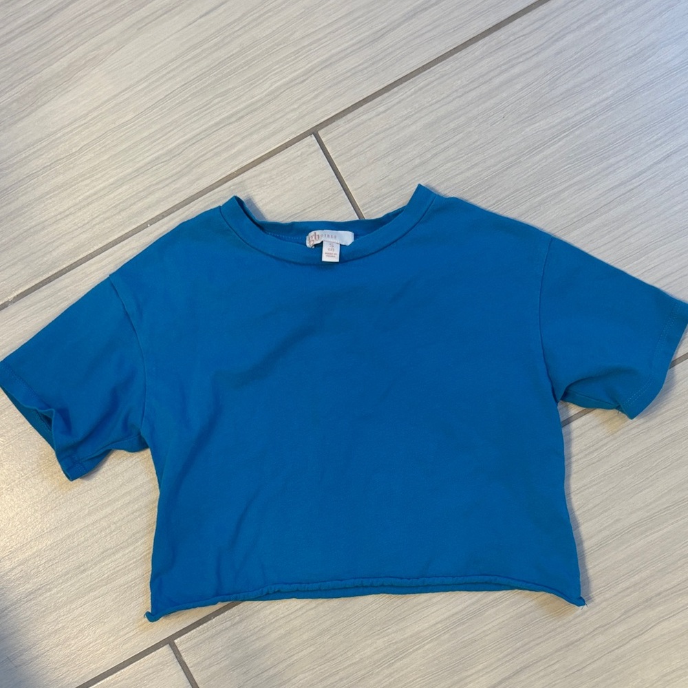 GB girls turquoise cropped tee